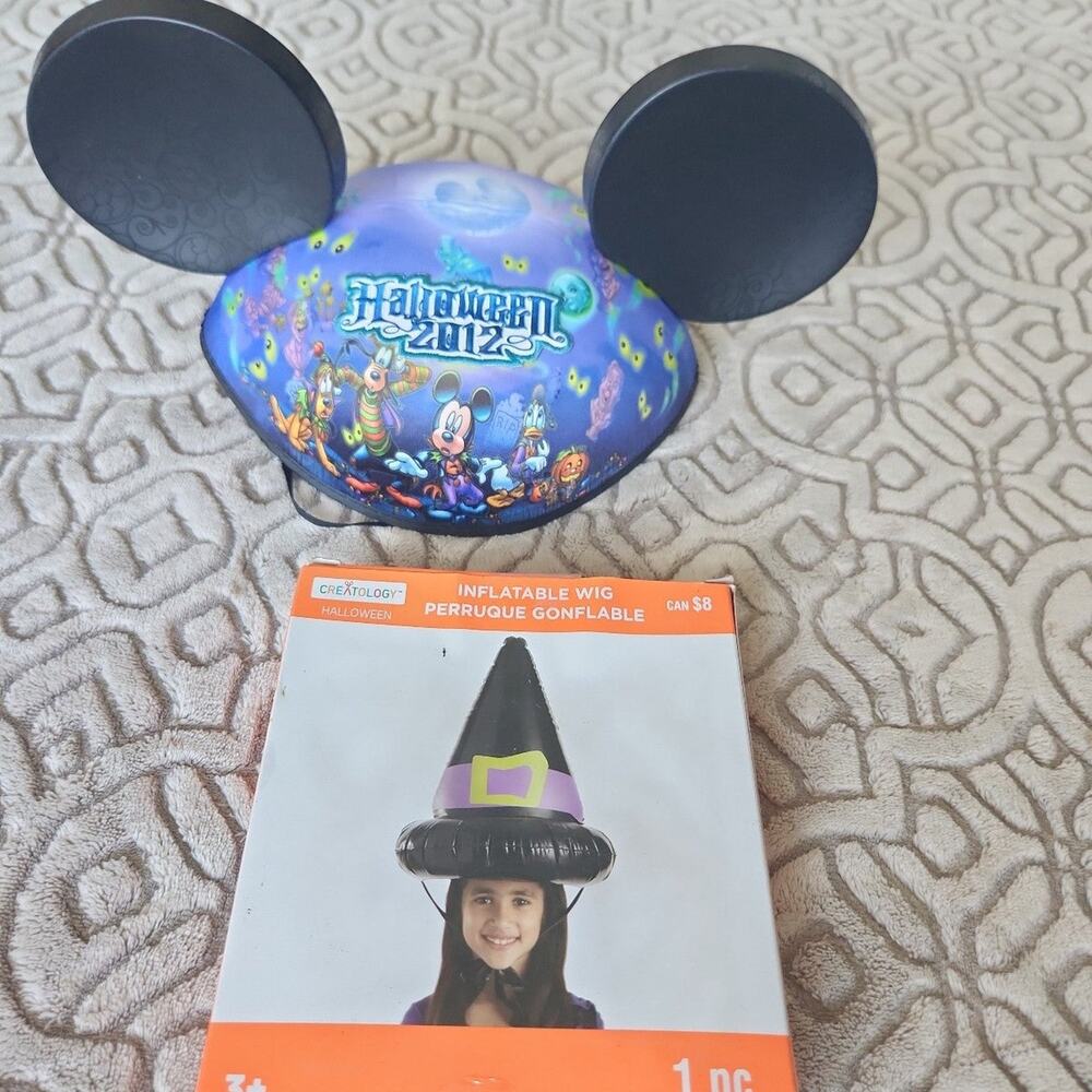 Disney world halloween official parks hat and blow up witch nib